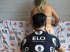 Annie Marin appears in the preview of the spicy room during her cute Colombian casting interview.