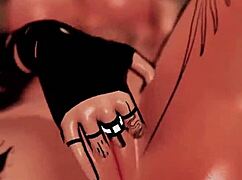 this cute trans girl is riding her dildo in vr, getting horny and cumming hard 😍🍆