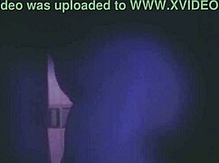 Tattooed babe strips in shower, clothes ripping.