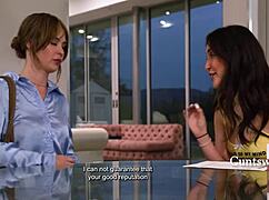 feeling the shiver from spanking the cute sitter jane wilde and lilly bell in lesbian seduction