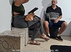 She gropes the flashing dick in the dentist's waiting room, leading to creampie and pussy licking