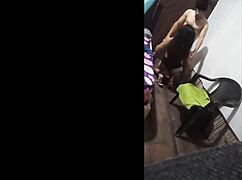 Wife bent over, fucked doggystyle by neighbor's big cock in homemade video