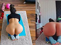 Hot And Sweaty Dual Cam Naked Yoga