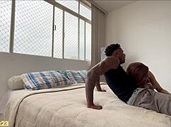 Big black guy fucks skinny hot amateur with rimjob and teasing