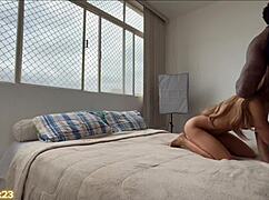 Big black guy fucks skinny hot amateur with rimjob and teasing