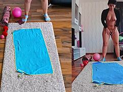 Hot And Sweaty Dual Cam Naked Yoga