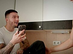 Uh we caught our classmate doing naked webcam so we dp her tight holes with big cocks in wild threesome