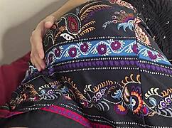 I lift up my cute student's dress for first-time hairy pussy creampie