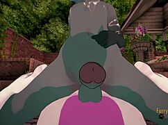 Schaue Mewtwo Raymond einen Blowjob und Anal Creampie geben