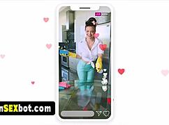 60s retro style housewife sexy cam show ends in a quick fuck session for our viewing pleasure with big tits blowjob