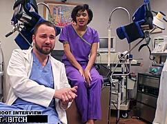 jackie banes learns gagging on big cock backstage