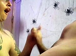 halloween elf love to deepthroat on black dick