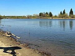 Young angler girl fishes in forest miniskirt fishnets 😏