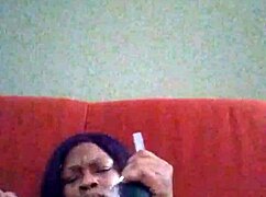 Ebony beauty with hairy pussy making herself creamy through intense self-pleasure