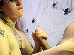 halloween elf love to deepthroat on black dick