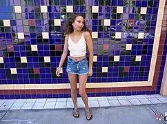 Beautiful ebony teen Cecilia Lion boldly fucked in hardcore interview