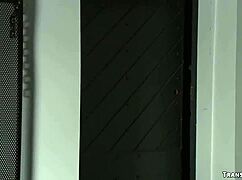 Shemale scientist anal fucks bound dude