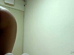 Japanese Girl in Maid Uniform Cleans the Room, Braless with Micro Thong Showing Pussy.