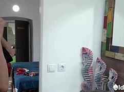 Spanish milf masturbates naked with toys, showing her curvy mature body.