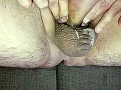 jerking off my uncircumcised cock in the bedroom