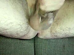 jerking off my uncircumcised cock in the bedroom