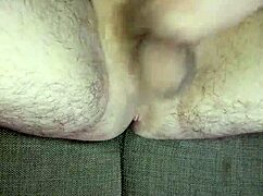 jerking off my uncircumcised cock in the bedroom