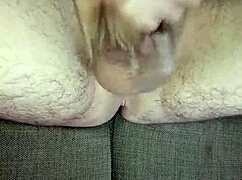 jerking off my uncircumcised cock in the bedroom