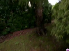 anna anjo gives outdoor blowjob to random guy in pov