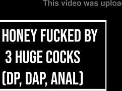 OB Honey Rides Three Huge Cocks!