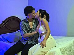 i surprise my stepbrother with a gift and he pounds my wet pussy hard in doggystyle and missionary