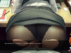 This office worker keeps turning her ass towards me in the anime