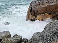 saymon fitness tries brenda floripa's delicious pussy on rocks