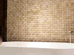 Luxury Hotel Bath Time With Brunette Amateur