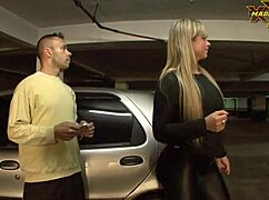 Amateur Blonde Takes Big Black Cock Double Penetration In Public! Cuckold Watches Facial Cumshot!