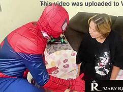 I thought it was Spider-Man, but I gave the ass to Venom in a cosplay assfucking with monster cock and cumshot