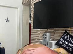 Cleaning house with pussy exposed