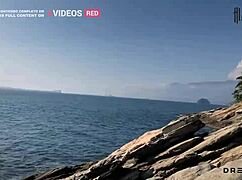 pervertida shows tits on beach