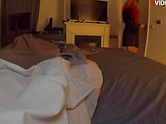 Stepmother and stepson share the bed, with him fucking her ass and face until orgasm.