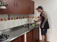 fucking my hot stepsister in the kitchen, he says