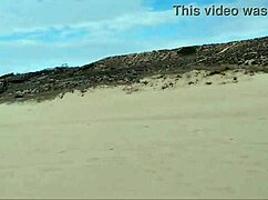 Guy spills milk on nude beach