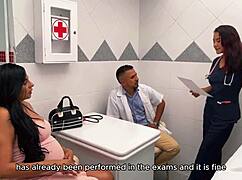 Colombian Lesbian Fucks Pregnant Brunette in Medical Consultation