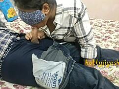 Young slutty step sister gives blowjob to cock while friends watch. Natural tits bouncing in voyeur scene.