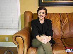 Petite Brunette Cutie Kylie Sucks Monster Cock And Gets Bent Over For Big Facial Cumshot