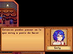 Emily explores outdoor public areas in Stardew Valley