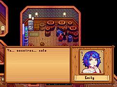 Emily explores outdoor public areas in Stardew Valley