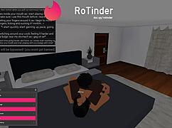 Roblox character plays as slut in roleplay with big black cock