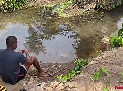 outdoor stroll turns into babe fucking in the yard?