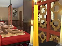 Sims 4:ssä vanha ukko katsoo vaimon pettävän poikaystävän kanssa cuckold-jaksossa