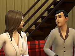 In the sims 4, the old husband watches his wife cheat with her boyfriend in this cuckolding episode.