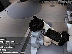 roblox cum loving slut ends up soaked in sex with big ass